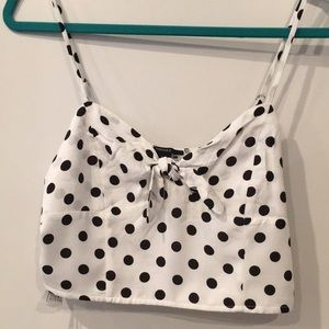 Forever 21 Polka Dot Woven Crop Top